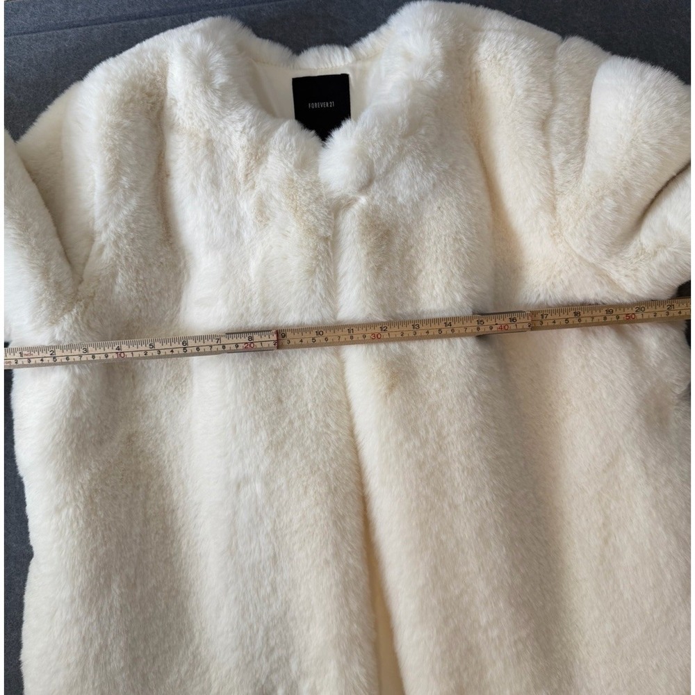 Y2K Glam Retro Mob Wife Indie Sleaze Twee Forever 21 Junior L Faux Fur Jacket - Picture 7 of 8